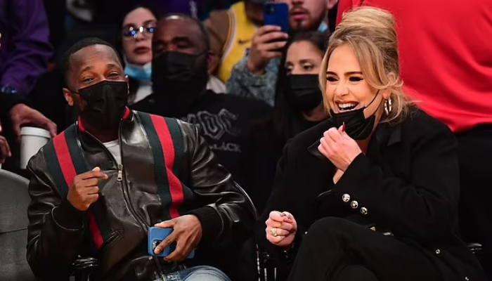 Adele was spotted with beau Rich Paul at a basketball game in Los Angeles on Friday