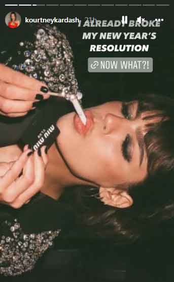 Kourtney Kardashian breaks her New Years resolution
