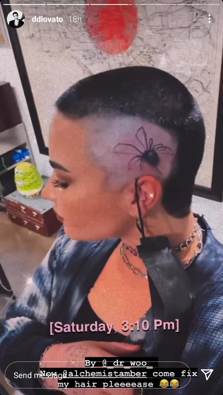 Demi Lovato unveils large spider tattoo following their recent rehab stint