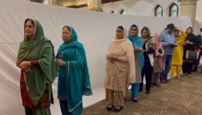 Members of the British-Sikh community cast their votes at the Khalistan Referendum in the United Kingdom in this undated photo. — Geo.tv/File