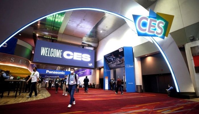 Tanda lobi Las Vegas Convention Center menyambut para peserta CES 2022 pada 6 Januari 2022 di Las Vegas, Nevada.  Foto: Reuters