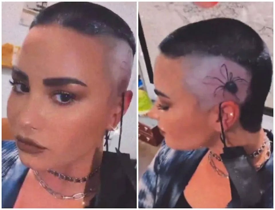 Demi Lovato unveils first-ever look into new head tattoo