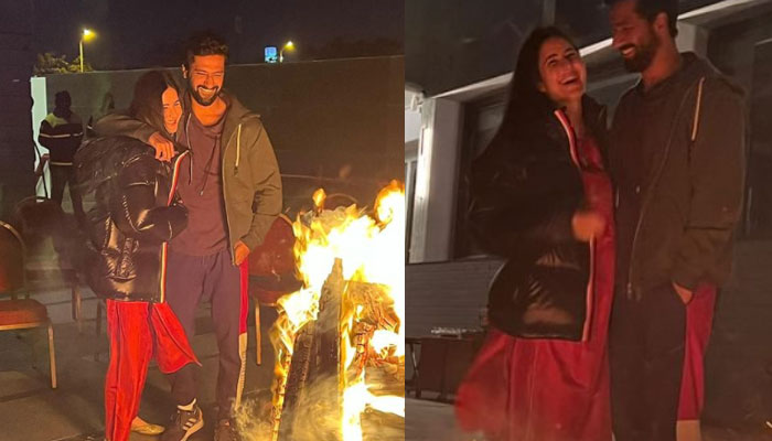 Vicky Kaushal embraces Punjabi bride Katrina Kaif for first Lohri: See Photos