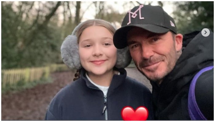 David Beckham (R) with daughter Harper — Instagram/davidbeckham