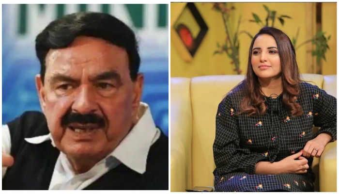 Federal Interior Minister Sheikh Rasheed Ahmed (L) and TikToker Hareem Shah. — AFP/Instagram