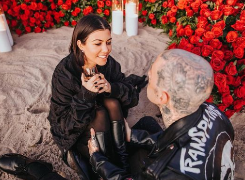 Kourtney Kardashian and Travis Barkers engagement in October, 2021