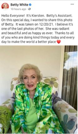 Betty White 100th birthday: Star glows in unseen photo taken before death