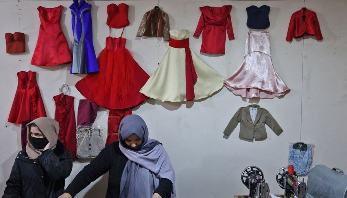 Lialuma, 47, a sewing instructor, conducts training at a sewing workshop in Kabul, Afghanistan January 15, 2022. — Reuters