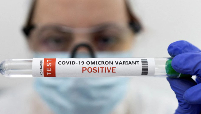 Test tube labelled COVID-19 Omicron variant test positive is seen in this illustration picture taken January 15, 2022. — Reuters/File