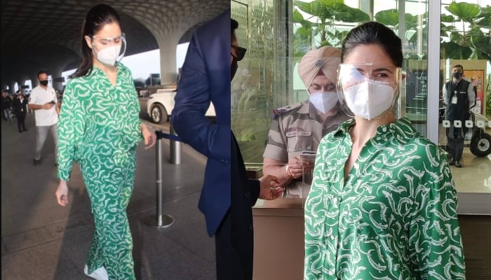 Katrina Kaif oozes charm in a green co-ord ensemble as she gets clicked at the airport