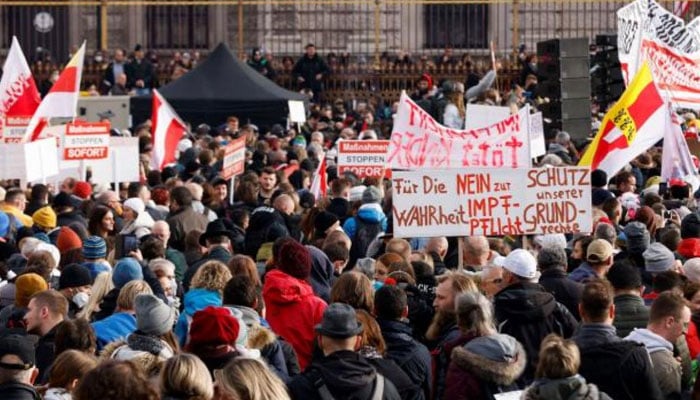 Covid-19 vaccine pass has triggered protests across Europe. File photo