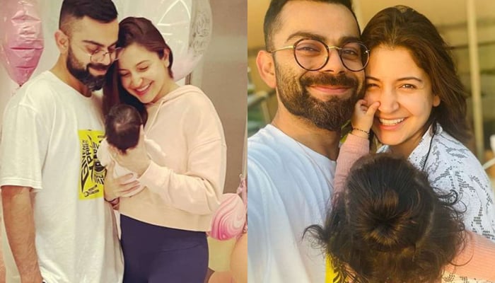 Combo photo shows Virat Kohli andAnushka Sharma with their daughter Vamika. —Instagram/File