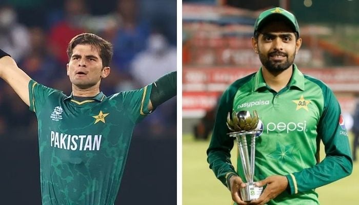 Pakistan skipper Babar Azam (right) and pacer Shaheen Shah Afridi (left) Photos: Espncricinfo