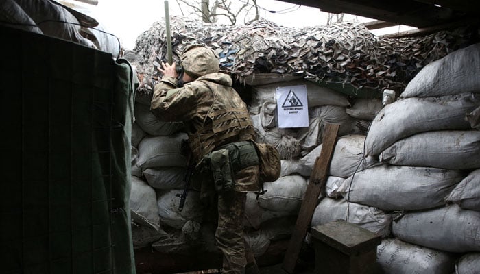 Ukraine soldiers have kept a close watch on Russian troop movements on the border in the Donetsk region. AFP