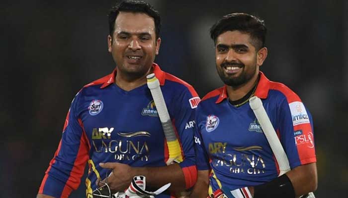 Karachi Kings opening batters Sharjeel Khan (L) and Babar Azam. — Twitter/File