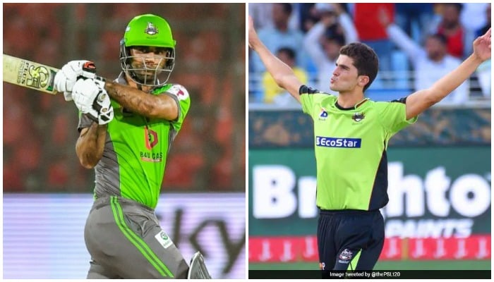 Lahore Qalandars batter Fakhar Zaman (L) and skipper Shaheen Shah Afridi. —AFP/Twitter