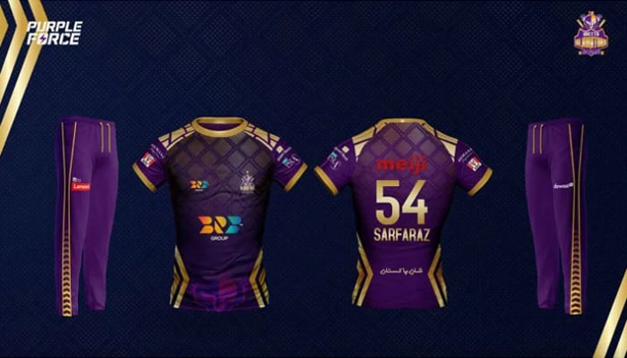 The newly launched kits of Quetta Gladiators. — Twitter/Quetta Gladiators.