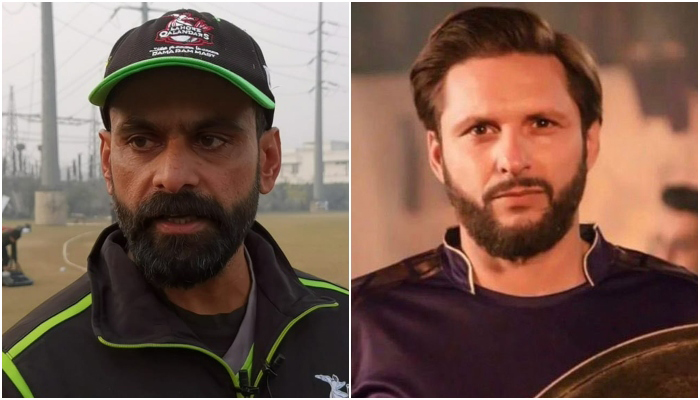 Mohammad Hafeez (L) and Shahid Afridi (R) — Geo.tv/Twitter/File