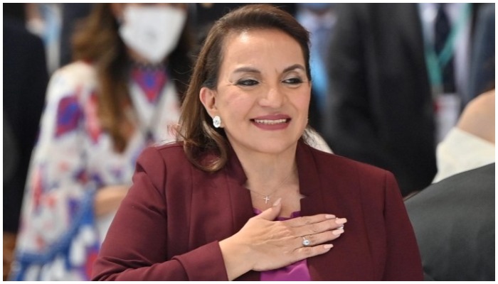 Leftist Xiomara Castro was sworn in Thursday as the first woman president of Honduras — Luis Acosta/AFP]