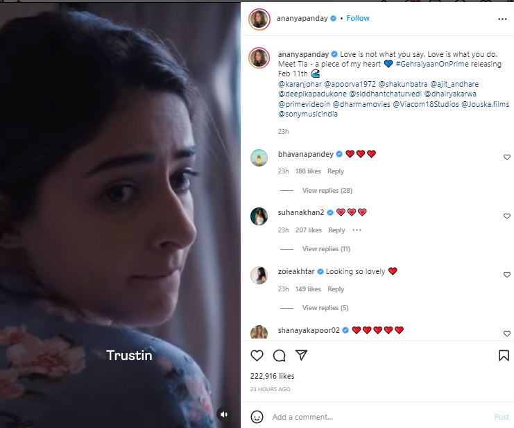 Ananya Panday introduces Tia from Gehraiyaan: A piece of my heart