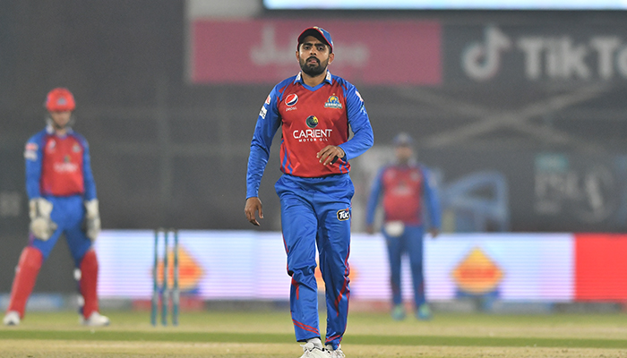 Karachi Kings skipper Babar Azam in action during Karachis match against Multan Sultans at the National Stadium, Karachi, on January 27, 2021. — PCB