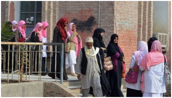 Representational image of some female university students in Pakistan — AFP