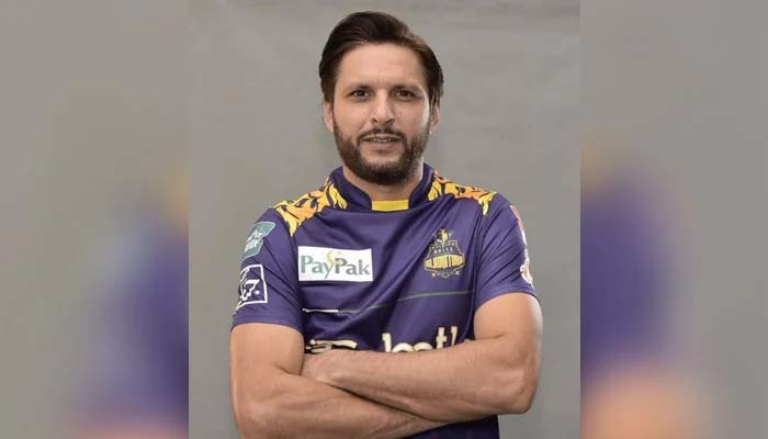 Former Pakistan team captain and Quetta Gladiators all-rounder Shahid Afridi. — Twitter/File