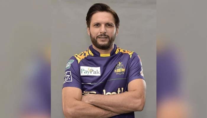 Former Pakistan team captain and Quetta Gladiators all-rounder Shahid Afridi.— Twitter/File