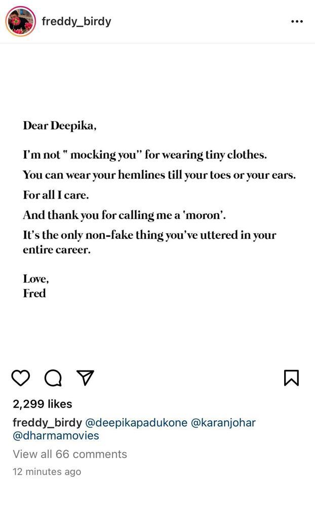 Deepika Padukone hits back at influencer for criticising her clothes in ‘Gehraiyaan’