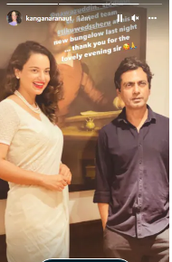 Kangana Ranaut oozes charm in white sari with Nawazuddin Siddiqui: Watch
