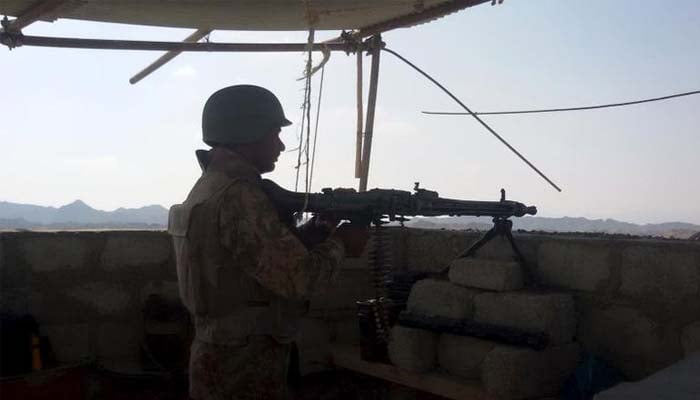 A soldier guarding a checkpoint in Balochistan –Reuters