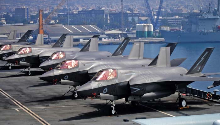 A view of Royal Navy F-35B Lightning multirole combat aircraft. Photo – AFP