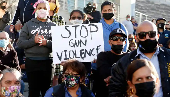 A vigil for the victims of a shooting in San Jose, California, on 27 May 2021. AFP