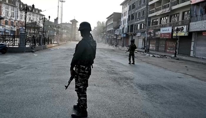 Deserted streets in Srinagar, Indian Occupied Kashmir. Photo: AFP