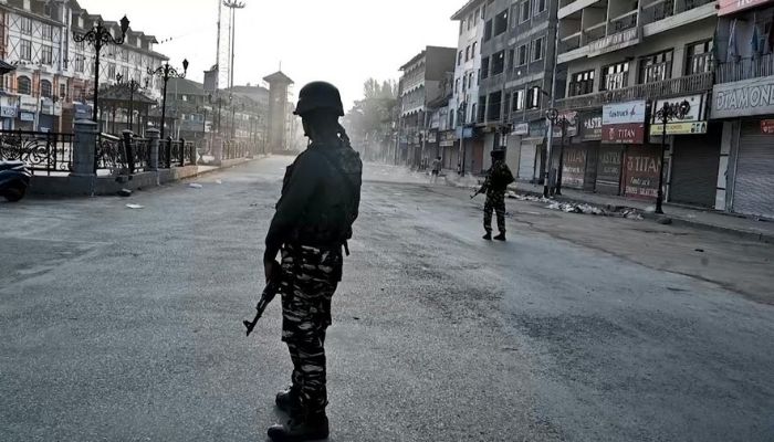 Deserted streets in Srinagar, Indian Occupied Kashmir. Photo: AFP