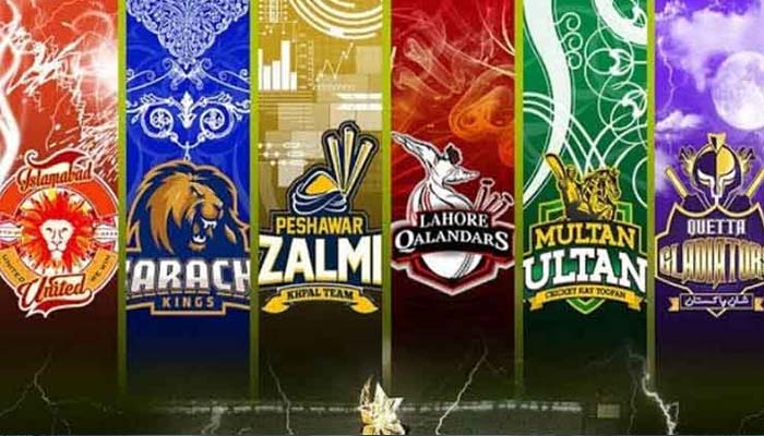 Logos of all six franchises of the Pakistan Super League. — Twitter