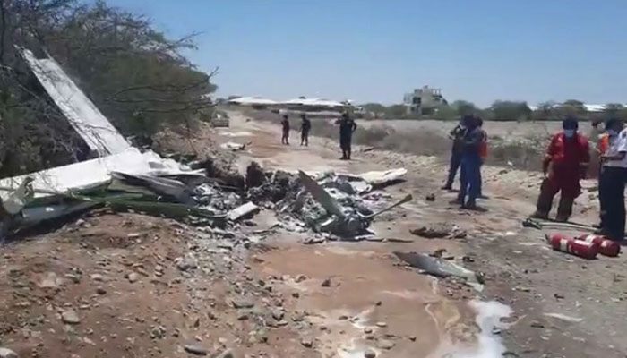 The Cessna 207 single-engine plane belonging to the Aerosantos tourism company came down shortly after takeoff from the small airport of Maria Reiche in Nazca. AFP