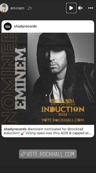 Eminem nominated for Rock & Roll Hall of Fame induction 2022