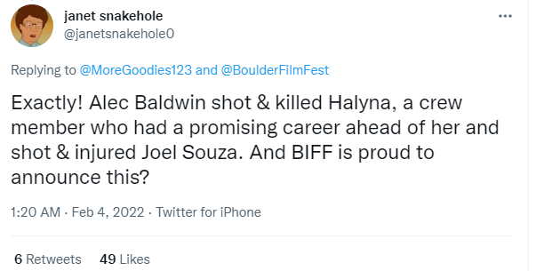 Alec Baldwins return to Boulder Film Festival called out by netizens