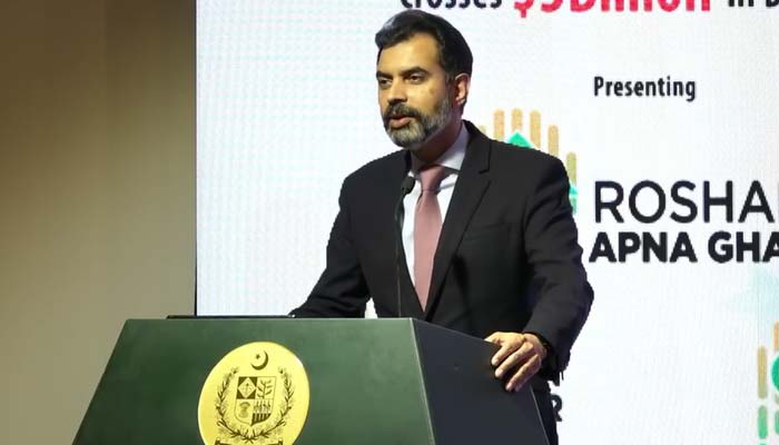 State Bank of Pakistan Governor Reza Baqir addressing an interactive session on Roshan Digital Account organised by the Embassy of Pakistan in the Kingdom of Saudi Arabia on February 6, 2022. &mdash; SBP Facebook live screengrab
