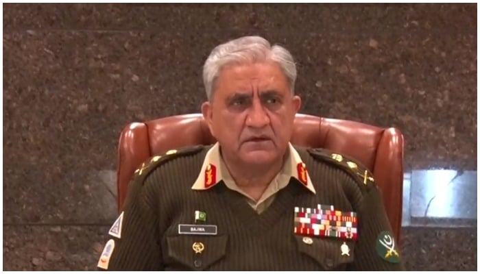 Chief of Army Staff (COAS) General Qamar Javed Bajwa chairs Corps Commanders meeting at GHQ. — Screengrab/ISPR
