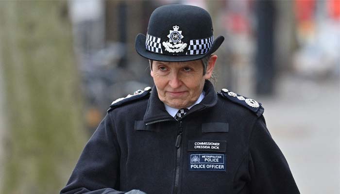 Metropolitan Police Commissioner Cressida Dick walks towards New Scotland Yard in central London.(Photo by JUSTIN TALLIS / AFP)
