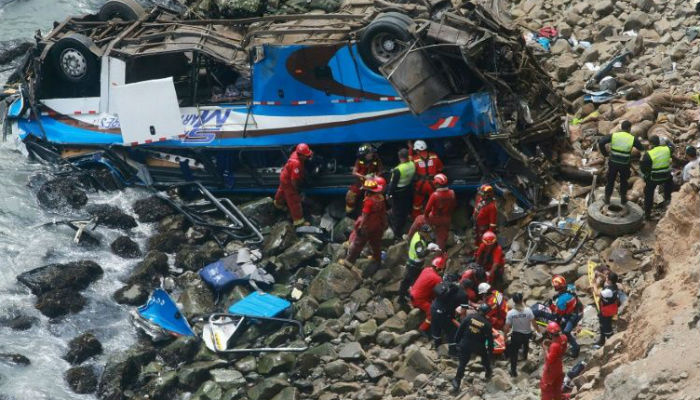 Representational image of 2018 bus accident took place in Peru. Photo: AFP