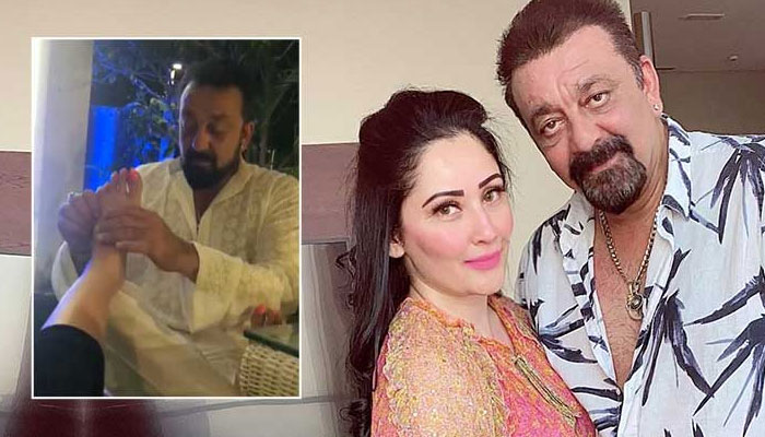 Sanjay Dutt gives wife foot massage, leaves fans in awe