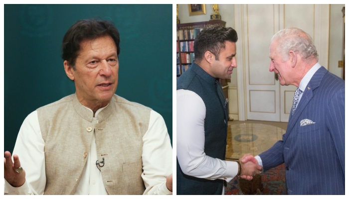 Prime Minister Imran Khan (left) and former Special Assistant to the Prime Minister for Overseas Pakistanis Zulfiqar Bukhari meets Prince Charles. -- Reuters/File/Twitter
