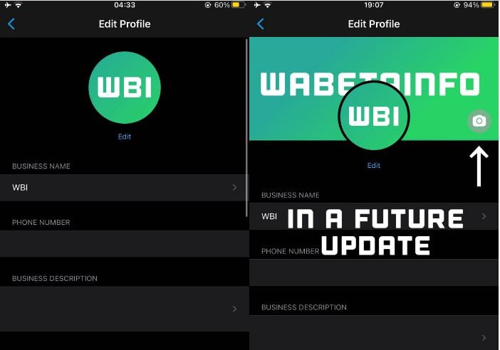 Screengrab provided by WABetainfo.
