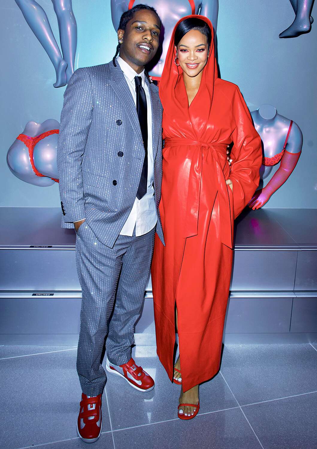 Rihanna stuns in vibrant red robe as she poses with A$AP Rocky : See Pictures