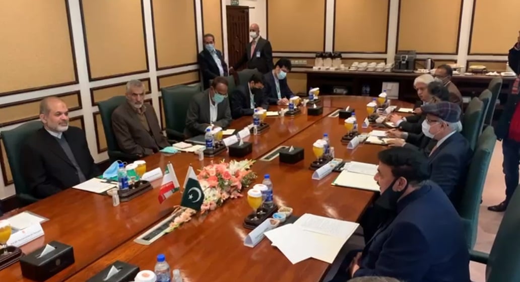 An Iranian delegation led by Interior Minister Dr Ahmad Vahidi meets Interior Minister of Pakistan Sheikh Rasheed in Islamabad — Radio Pakistan