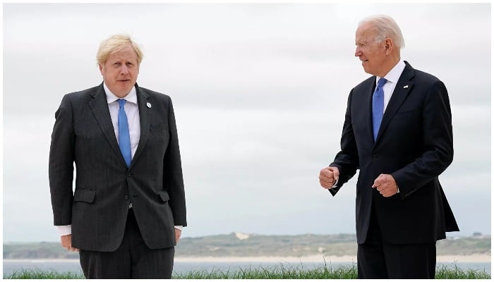 British PM Boris Johnson (left) and US President Joe Biden. Photo: Reuters