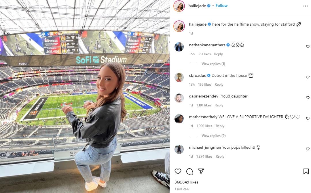 Eminem daughter cheers for rapper during Super Bowl halftime performance
